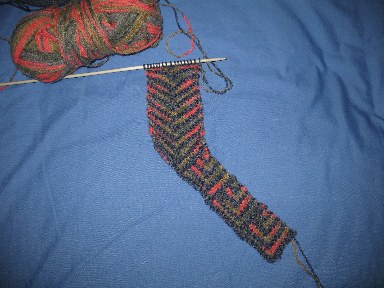 Patchwork knitting sample