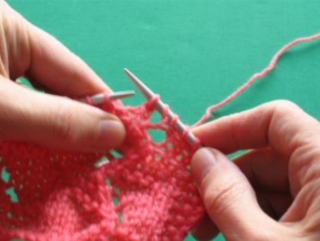 End result – the yarn over makes a hole and ssk is the matching decrease.