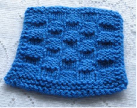 Simple checkerboard coaster knitting pattern